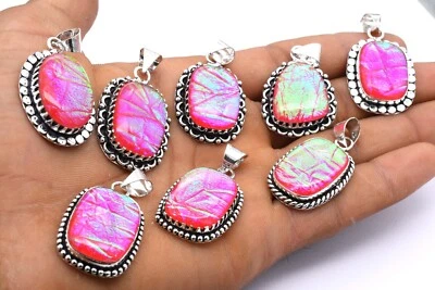 5 Stück Mix Größe Menge Triole Opal Handgefertigt Anhänger Menge, Versilbert - Bild 1 von 2