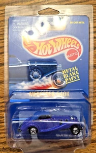 1991 Hot Wheels Mercedes 540K Blue Card Collector #164 Metal Flake Paint - Picture 1 of 2