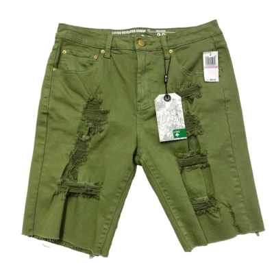 LRG LIFTED RESEARCH GROUP Men Shorts Moss Green Distressed Trek Taper 30" NWT - Image 1 of 3