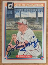 Johnny Mize 1983 Donruss HOF Heroes On-Card Autograph JSA Authenticated St Louis