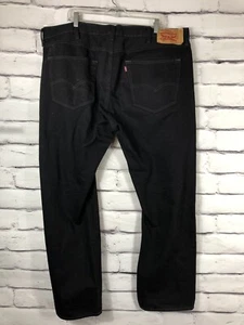 Pantalones de mezclilla negros Levi's grandes y altos 501 de ajuste original talla W44 L32 - Imagen 1 de 5