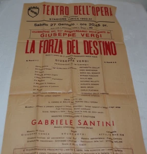 1951 Giuseppe Verdi 50th Anniversary of Death Rome Opera House Rare Poster - Picture 1 of 22