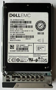 GW8T1 DELL EMC SAMSUNG 2.5" 800Go SAS 12Gbps SSD MZILT800HBHQAD3 0GW8T1 R640 - Photo 1/1