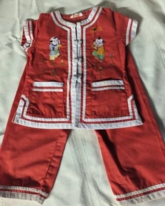 Vintage Plum Blossom Baby Outfit / 2T - Picture 1 of 4