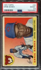 1955 Topps ERNIE BANKS #28 PSA 2.5 (GD+) HOF Cubs BASEBALL CARD