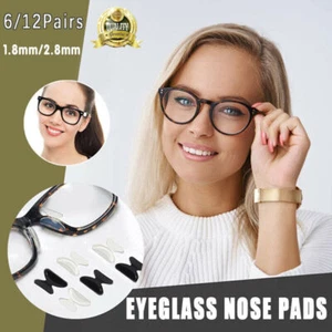 6/12 Pairs Silicone Anti-Slip Stick On Nose Pads for Eyeglass Sunglasses Glasses - Picture 1 of 16