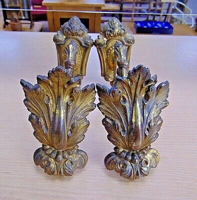 Pair Of Antique French Ormolu Curtain Pole / Rail Holders • 90.04£