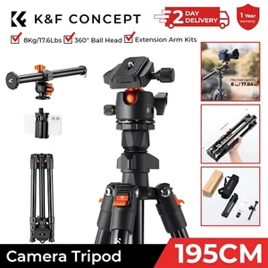 K&F Concept 76" Camera Tripod with Extension Boom Arm 360°Ball Head Max Load 8kg - Picture 1 of 8