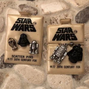 Lot STAR WARS SCATTER PINS Darth Vader R2-D2 C-3PO Vintage 1977 Charms Craft - Picture 1 of 7