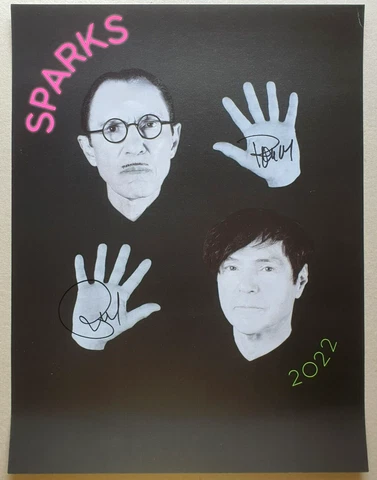 SPARKS Ron & Russell Mael SIGNED AUTOGRAPHED Tour Poster Two Hands One Mouth Cover