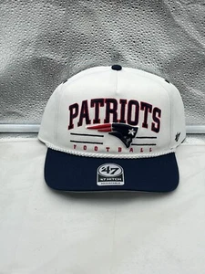 New England Patriots NFL '47 Mütze weiß TT Roscoe Hitch Seil Druckknopflasche verstellbar - Bild 1 von 5