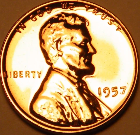 1957 Gem Proof Lincoln Wheat Back Penny US Coin Cents Cover
