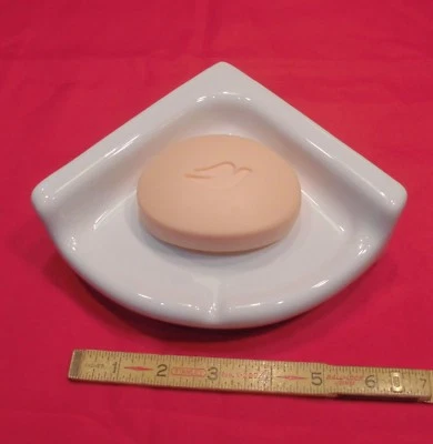 Blanco Brillante Brillante: Pequeño Esquina Baño-Ducha Jabonera-Estante, Cerámica, 6" Foto 1 de 4