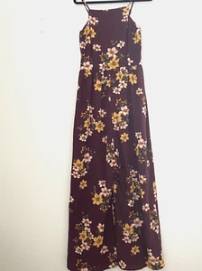 Xhilaration by Target Jumpsuit Burgunderrot Blumen Weites Bein Größe Medium - Bild 1 von 12