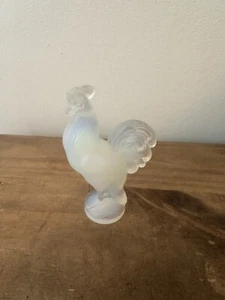SABINO PARIS France Opalescent ART GLASS Small ROOSTER FIGURINE SCULPTURE 3.75"T - Picture 1 of 6