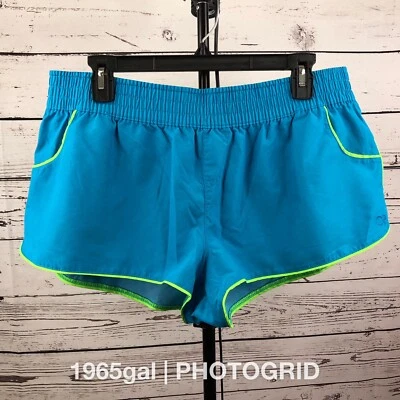 Pantalones Cortos de Playa OP Cian Verde Neón Bolsillos Vintage XL 15-17 Foto 1 de 4