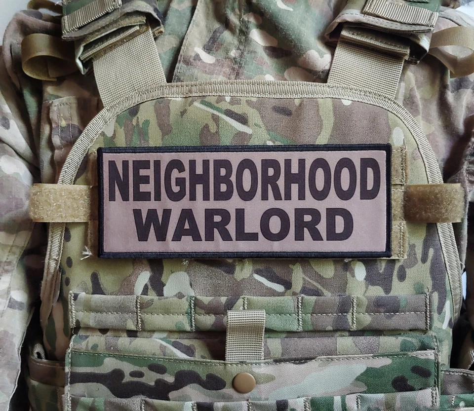 Parche insignia gancho bronceado 3x8" NEIGHBORHOOD WARLORD para portador de placas Airsoft Foto 1 de 1