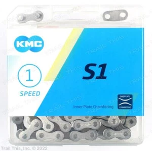 KMC S1 Silver / Brown 1/8" Single-Speed BMX Bicycle Chain 112L - Picture 1 of 1