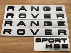 For Range Rover Sport HSE Letter Front Hood Rear Trunk Emblem Badge Matte Black - Picture 1 of 6