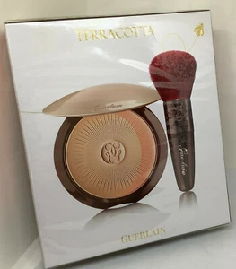 GUERLAIN TERRACOTTA JOLI TEINT 03 BRUNETTES HEALTHY GLOW POWDER DUO & BRUSH SEAL - Picture 1 of 12