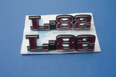 1975-1976-1977-1978-1979 CHEVROLET CORVETTE L-82 HOOD EMBLEM-PAIR-USA-TRIM PARTS - Image 1 of 3