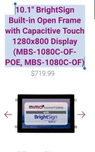 10.1" BrightSign Built-in Open Frame with Capacitive Touch 1280x800 Display (MBS - Picture 1 of 1
