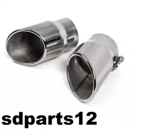 2x Embout D'Echappement Acier Tuyau de 87mm pour Audi Q7 2007-2015 - Imagen 1 de 9