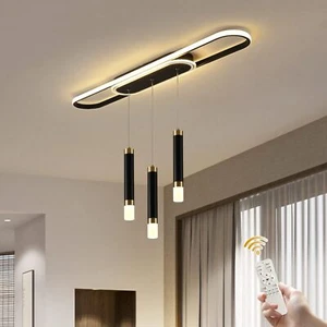 Modern LED Chandelier Acrylic Pendant Light w/ Remote for Kitchen Island Bedroom - Picture 1 of 9