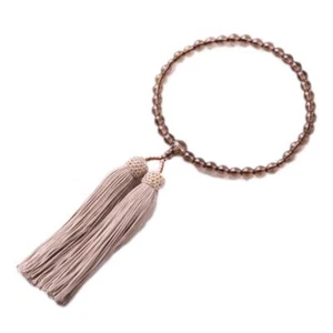Prayer beads for women, Kyoto prayer beads, brown crystal, 7mm, co-made - Picture 1 of 9