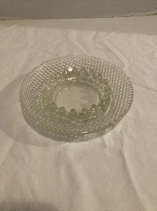 AMERICAN BRILLIANT CUT GLASS CIGARETTE ASHTRAY 6.25" raised glass sides - Picture 1 of 3