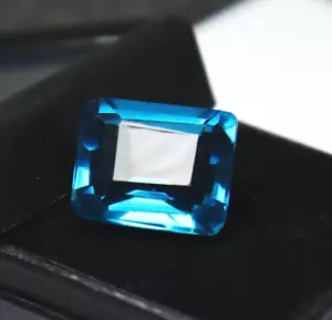 Schöner neonblauer Turmalin smaragdgeschliffener loser Edelstein 5,80 Ct - Bild 1 von 7