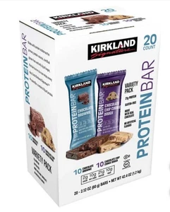 Kirkland Signature Protein Bar, Variety Pack, 2.12 oz, 20-count Grain Free - Imagen 1 de 2