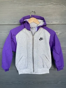 Vintage 90s Nike Swoosh Windbreaker Jacket Youth/Women Medium 8-10 Purple - Bild 1 von 10