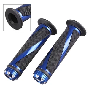 1 Paar CNC 7/8 "Standard Gel Gummi Handgriffe Lenker Schwarz & BLAU - Bild 1 von 6