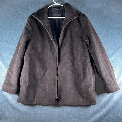 Alfani Men's Jacket Coat Size L Brown Zip Front Lined Warm Outerwear Wool Blend - Image 1 of 4