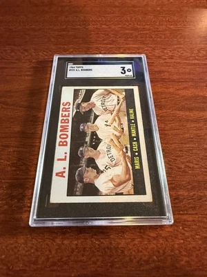 1964 Topps No331 A.L. Bombers Maris/Cash/Mantle/Kaline. SGC 3 - Изображение 1 из 2