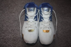 Scarpe da ginnastica uomo vintage Nike Jordan Air Team Jumpman bianco/blu 309847 taglia 13 - Foto 1 di 6