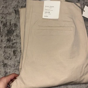 A New Day Women's Super-High Rise Cropped Kick Flare Pull On Pants Size 10R Tan - Picture 1 of 4