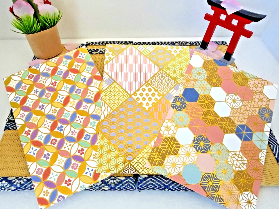 Japanese Postcards Kyoto Pattern Set of 3 Curated in Tokyo Gift Art Japan Card - Image 1 of 4