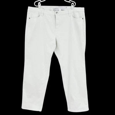 Liz Claiborne Womens Lana High-Rise Straight Leg White Denim Jeans Plus Size 22W - Image 1 of 4