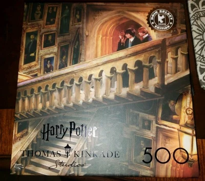 New! Ceaco - Silver Select - Thomas Kinkade - Harry Potter Grand Staircase 500 - Image 1 of 4
