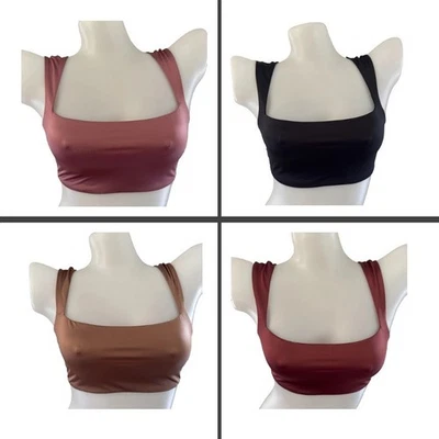 (4) Sutiã esportivo SKIMS tamanho pequeno cetim elástico GLAM brilhante bralette rosa lote P - Imagem 1 de 4