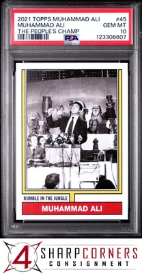 2021 TOPPS MUHAMMAD ALI THE PEOPLE'S CHAMP #45 MUHAMMAD ALI HOF POP 1 PSA 10 - Image 1 of 2