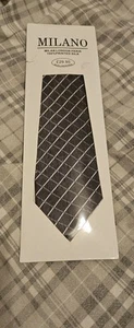 Mens New Milano 100% Woven Silk Burgundy Multi Patterned Smart Formal Tie - Picture 1 of 1