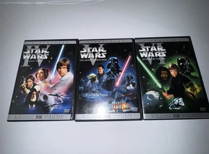 Star Wars A New Hope The Empire Strikes Back Return of The Jedi DVD Set Of 3 - Picture 1 of 5