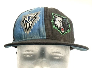 Minnesota Timberwolves NBA eng anliegende Mütze Kappe blau schwarz Split Dual Logo Wolves & MT - Bild 1 von 7