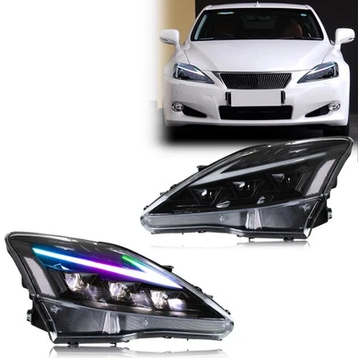Faróis LED RGB mudança de cor lâmpadas dianteiras para Lexus IS250 IS350 ISF 2006-2013 - Imagem 1 de 4
