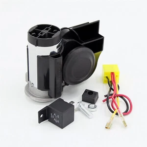 1X 12V 120DB Black Loud Electric Air Horn Kit For Motorcycle Car Truck Boat SUV - Bild 1 von 8