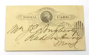 Helena Montana Postal Card 1891 Thomas Cruse Savings Bank Radersburg - Picture 1 of 2