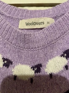 Woolovers Dolly Yoke Crew Neck Jumper Sheep Wool Cotton Blend RRP £129 Medium - Picture 1 of 14